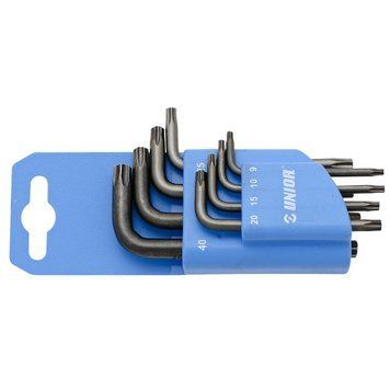 Набор ключей с профилем TORX в пластиковом подвесе UNIOR 9-40 220/7TXNPH, размеры: 9-40 220/7TXNPH фото