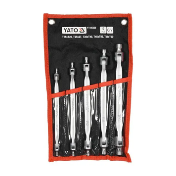Набор ключей TORX шарнирных двухсторонних YATO 5 шт, T15-T60, YT-05320 YT-05320 фото