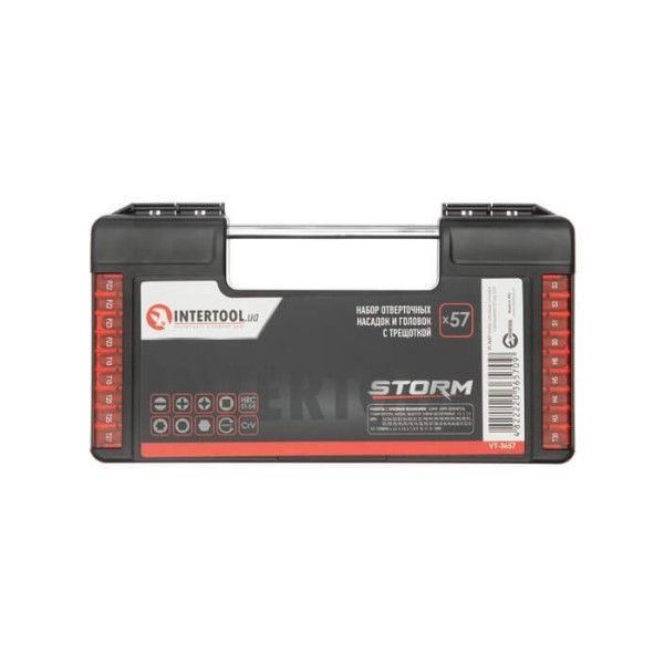 Набор отверточных насадок и головок с трещеткой 57 ед, STORM INTERTOOL VT-3657 3657 фото