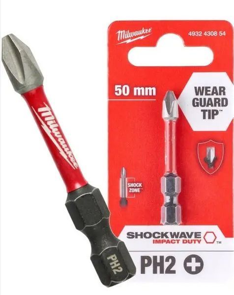 Ударна насадка PH 2 Milwaukee Shockwave 50 мм 4932430854 фото