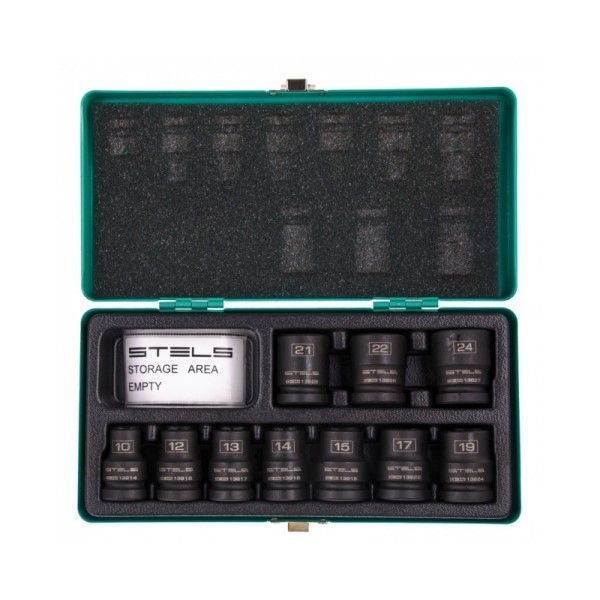 Набор ударных торцевых головок Stels 1/2" 10-24 мм,10 шт, 13997 13997 фото