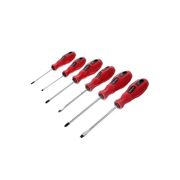 Набор отверток 6 ед. (SL3x75, SL5x100, SL6x125, PH0x75, PH1x100, PH2x125) Cr-V, Ergo-design INTERTOOL VT-2005 2005 фото